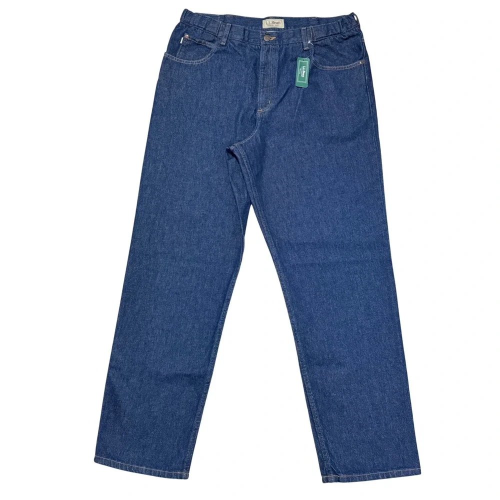 LL Bean Double L Jeans Mens 36x32 Dark Wash Comfort Waist Straight Leg 250265